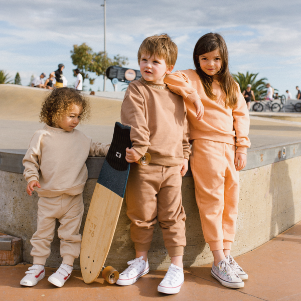 Children wearing Ocean Pullover and Track Pant